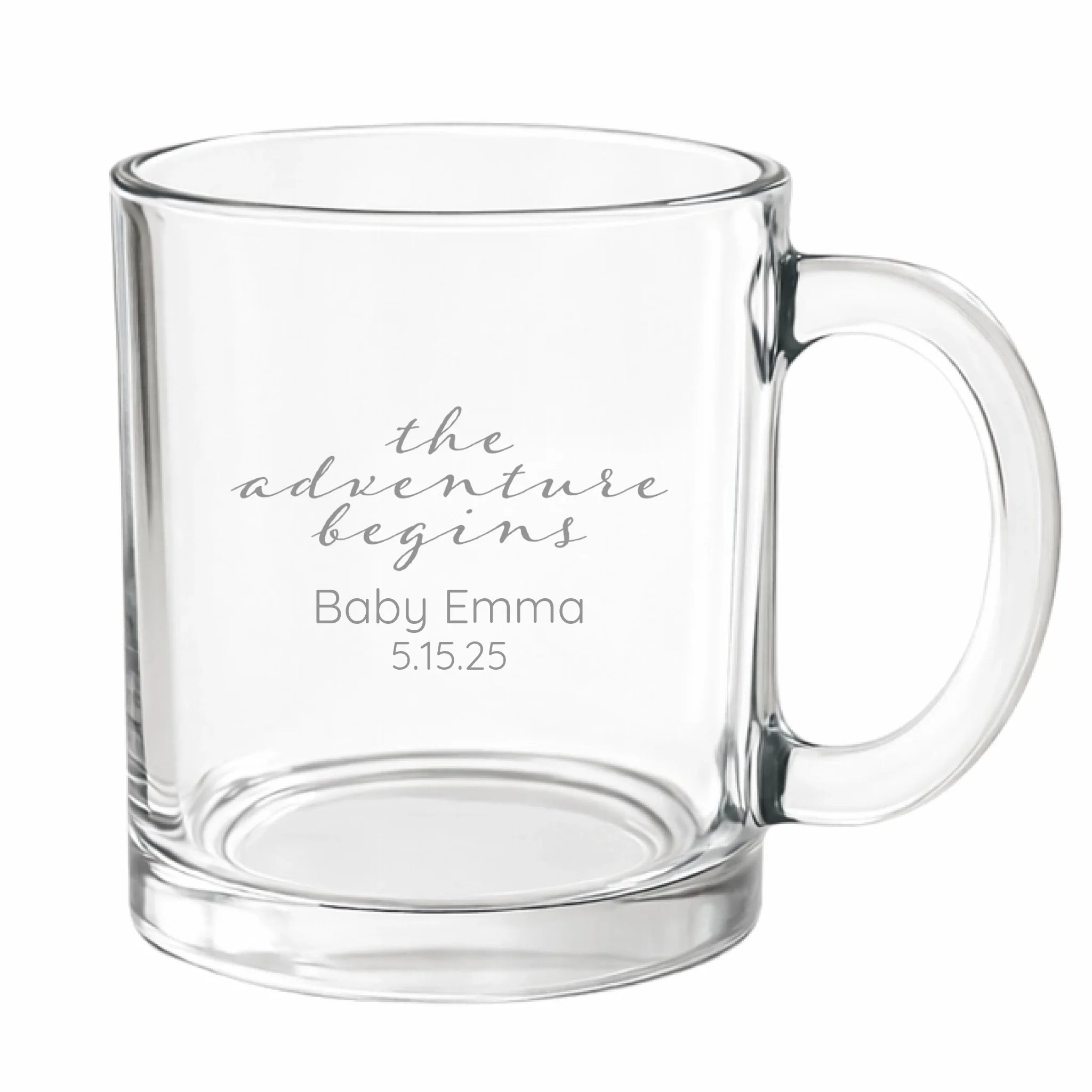 Adventure | Personalized 10 oz Glass Coffee Mug