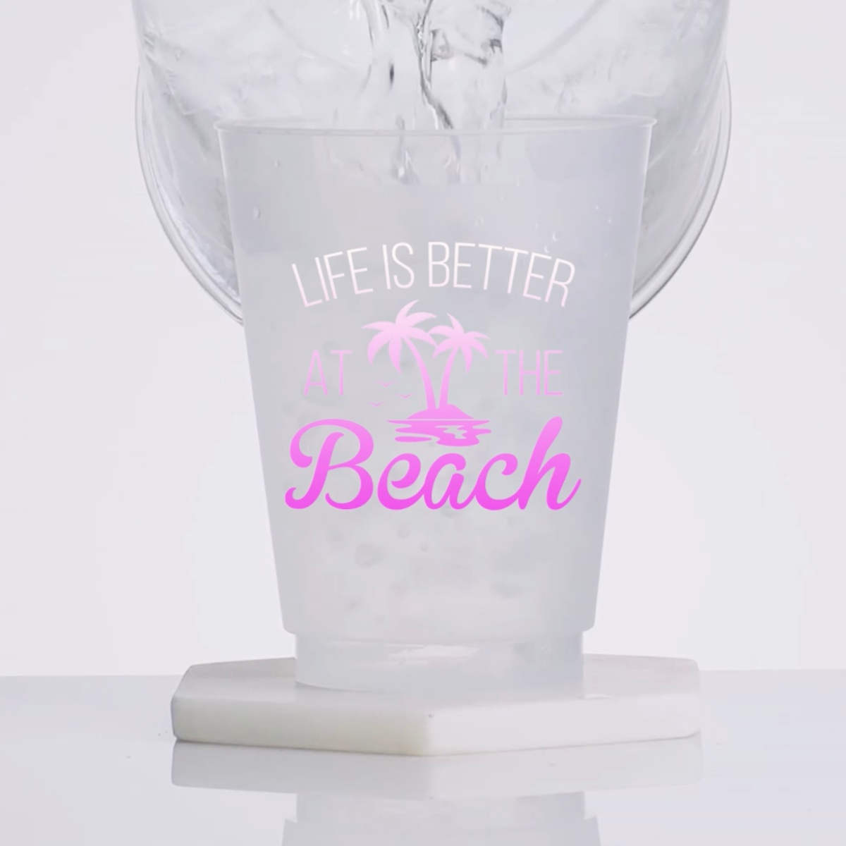 Life is Better at the Beach - Hot Pink