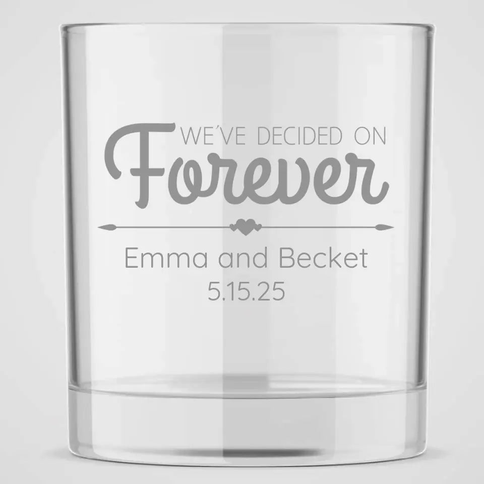 Forever | Personalized 10 oz Whiskey Glass | Custom Engraved Favor