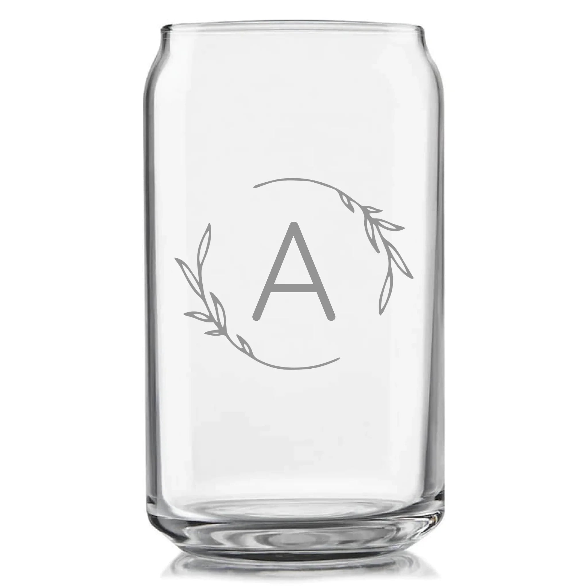 Vine | Personalized Glass Beer Can | Custom Engraved Favor