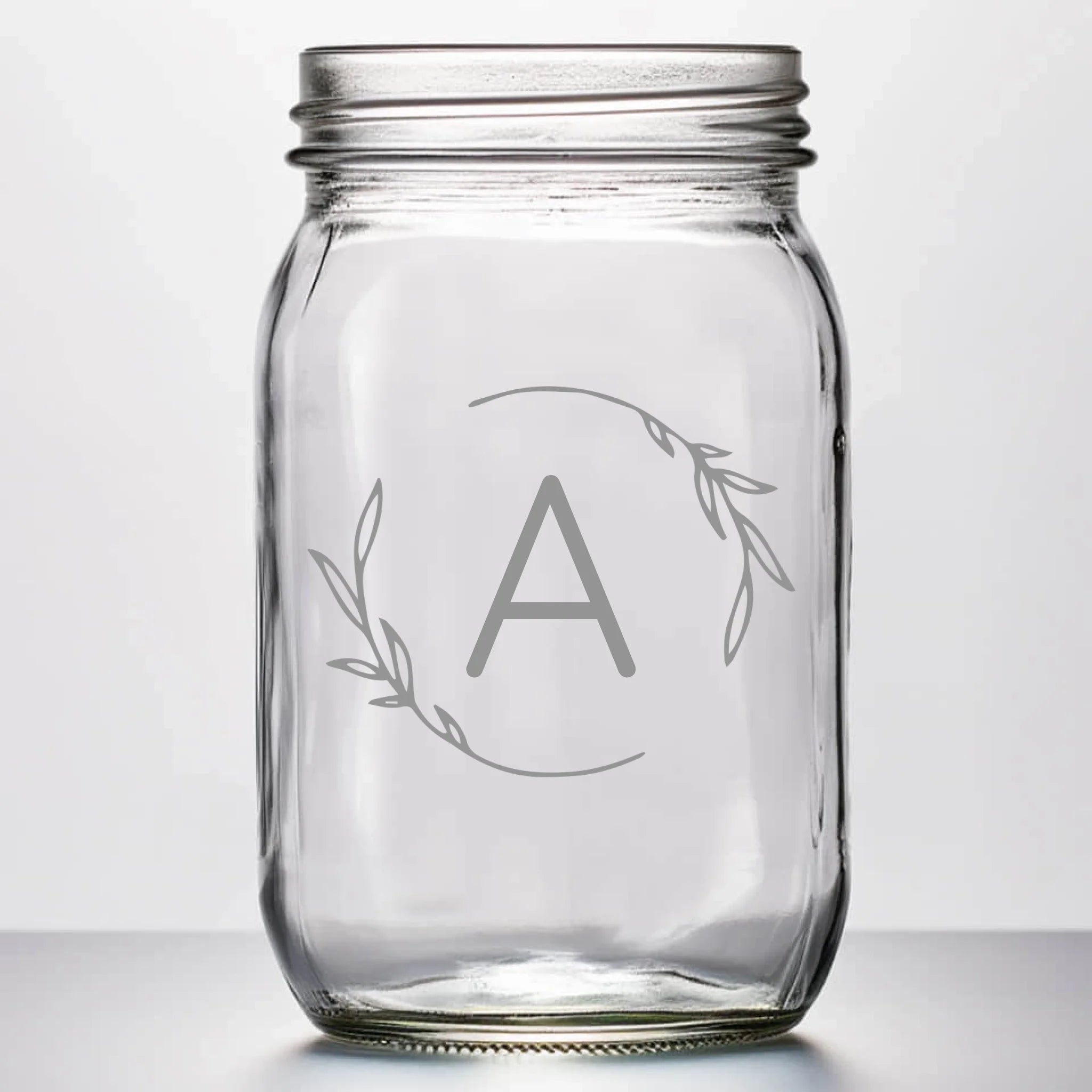 Vine | Personalized 16 oz Mason Jar | Custom Engraved Favor