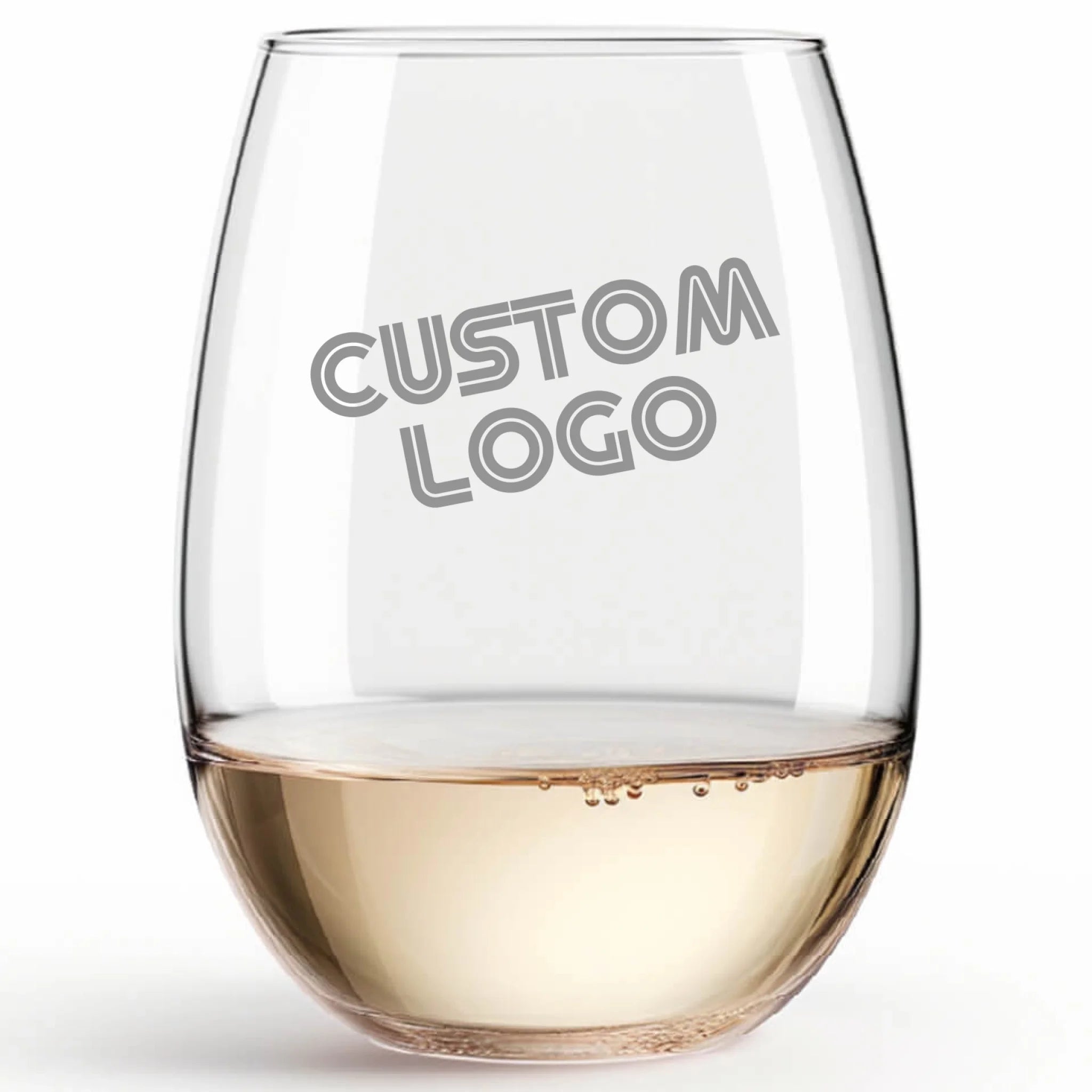 Stemless Wine Glass - Corporate Logo | Personalized Stemless Wine Glass | Custom Engraved Favor