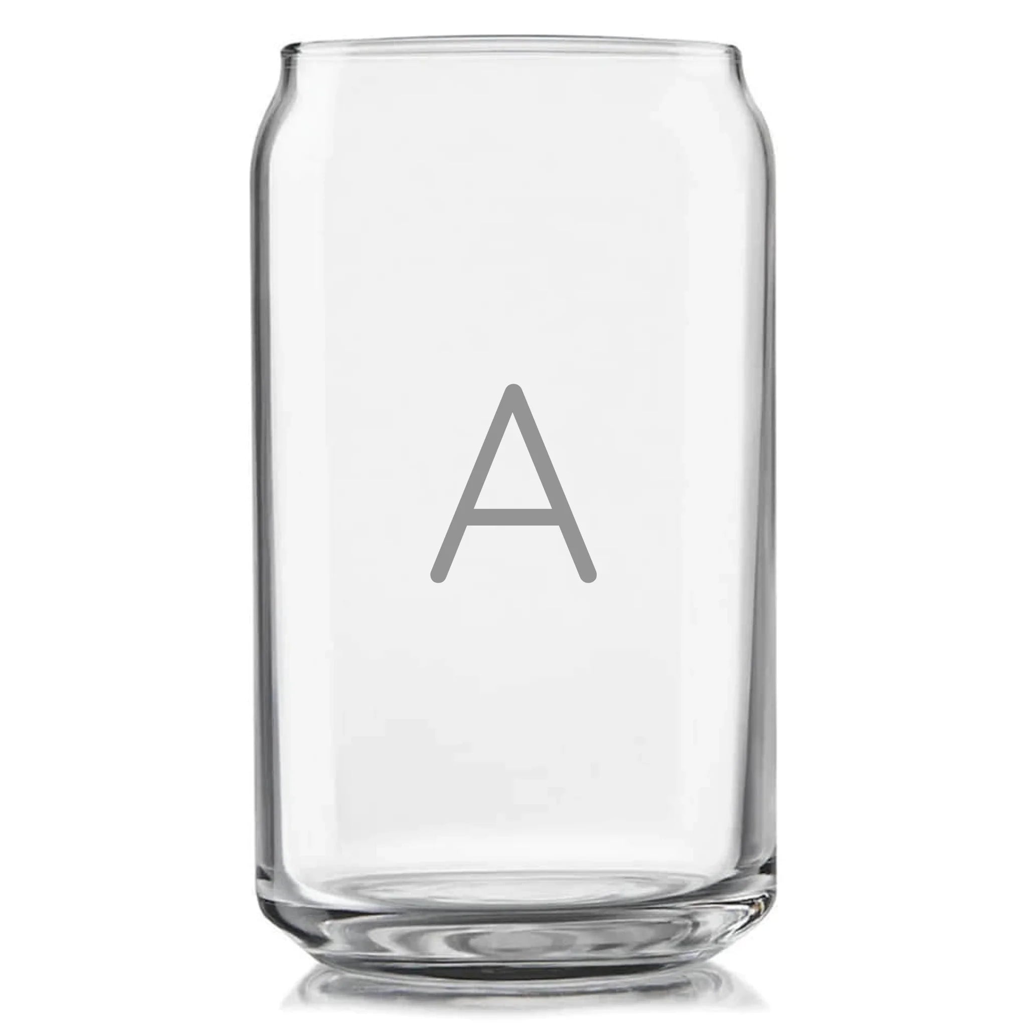 Floral | Personalized Glass Beer Can | Custom Engraved Favor