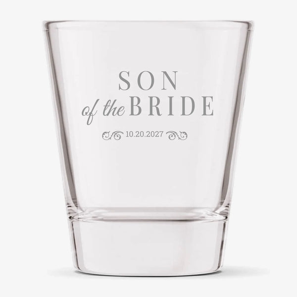 Personalized Son of the Bride Wedding Engraved Design | Family Wedding Glasses