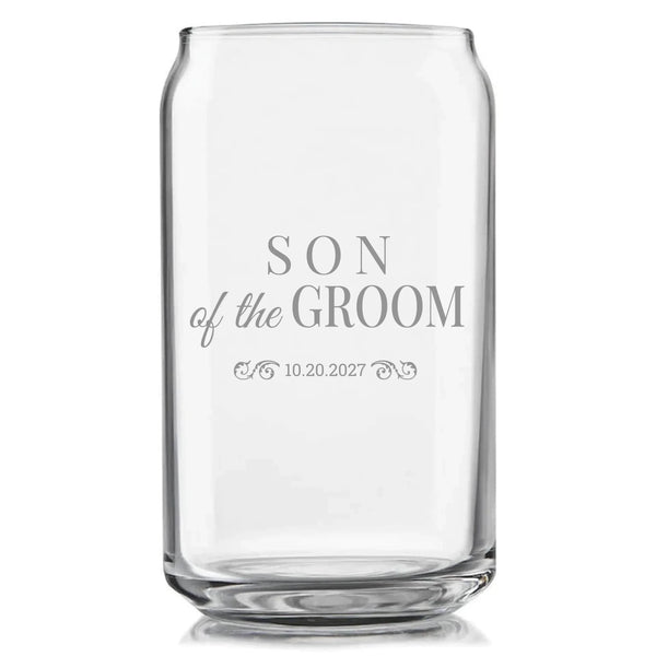 Personalized Son of the Groom Wedding Engraved Design | Family Wedding Glasses