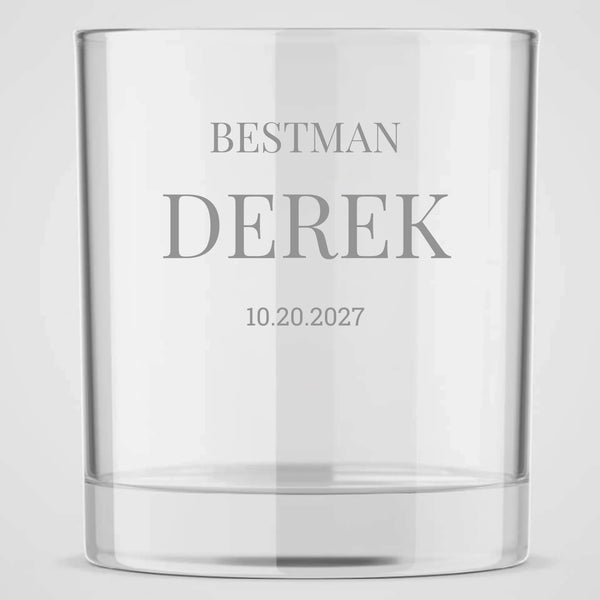 Personalized Best Man Wedding Engraved Design | Bridal Party Glasses