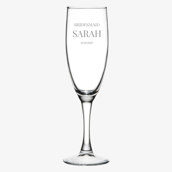 Personalized Brides Maid Wedding Engraved Design | Bridal Party Glasses