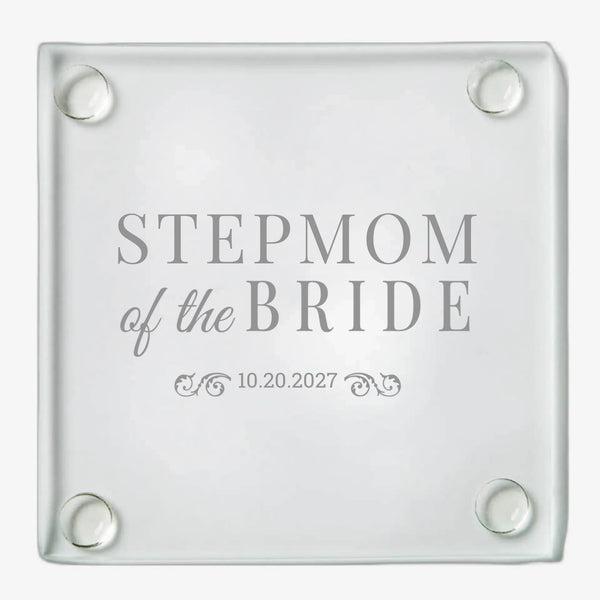 Personalized Stepmom of the Bride Wedding Engraved Design | Family Wedding Glasses